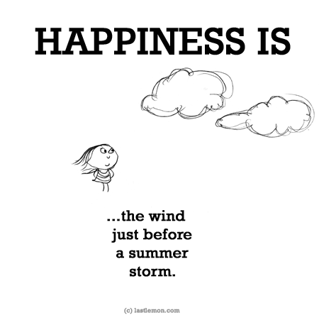 Happiness: HAPPINESS IS...the wind just before a summer storm.