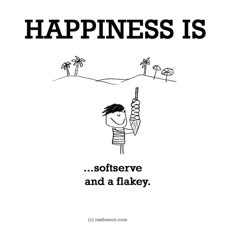 Happiness: HAPPINESS IS...softserve and a flakey.