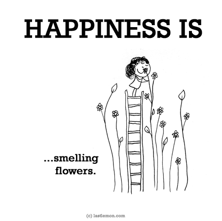 Happiness: HAPPINESS IS...smelling flowers.