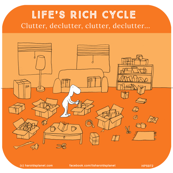 Harold's Planet: Life’s Rich Cycle: Clutter, declutter, clutter, declutter... 
