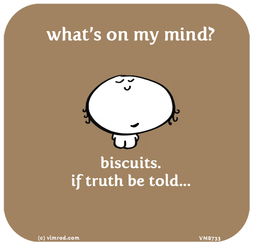Vimrod: what’s on my mind? biscuits. if truth be told...