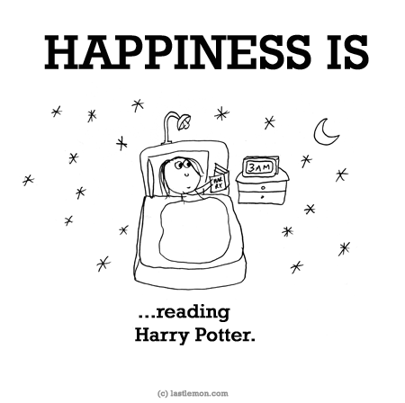 Happiness: HAPPINESS IS...reading Harry Potter.