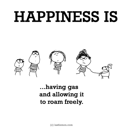 Happiness: HAPPINESS IS...having gas and allowing it to roam freely.