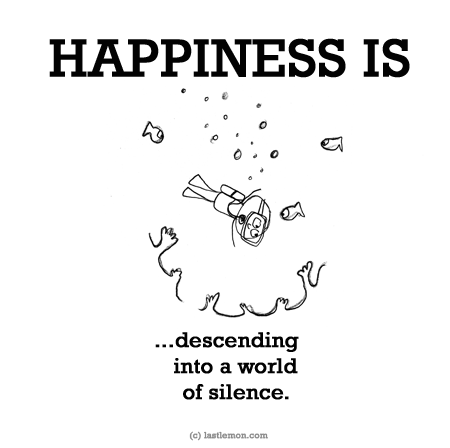 Happiness: HAPPINESS IS...descending into a world of silence.
