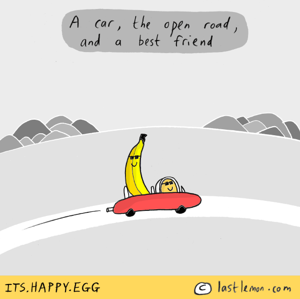 Happy Egg: A car, the open road, and a best friend