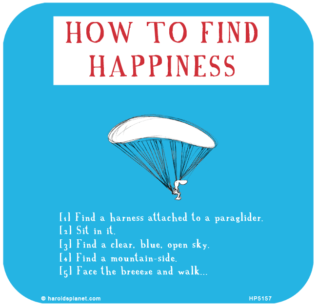 Harold's Planet: HOW TO FIND HAPPINESS: Go Paragliding