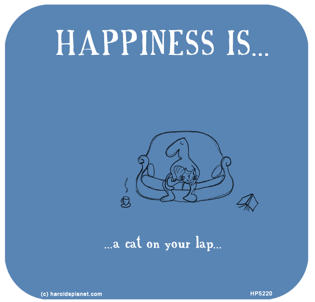Harold's Planet: HAPPINESS IS: A cat on your lap...
