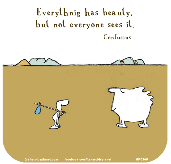 Harold's Planet: Everythnig has beauty, but not everyone sees it. - Confucius