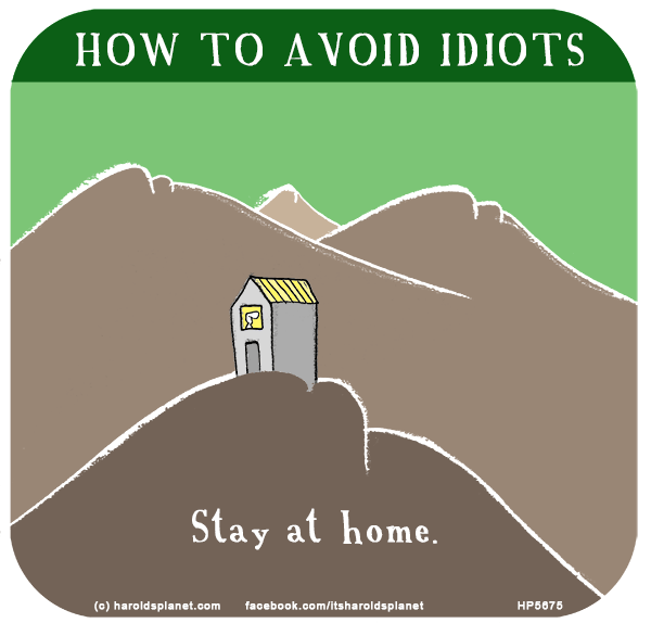 Harold's Planet: HOW TO AVOID IDIOTS: Stay at home