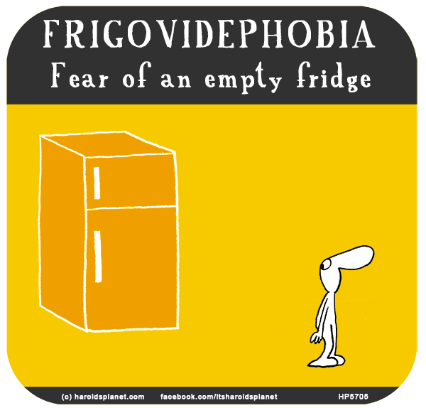 Harold's Planet: FRIGOVIDEPHOBIA: Fear of an empty fridge