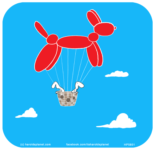 Harold's Planet: Dog hot air balloon