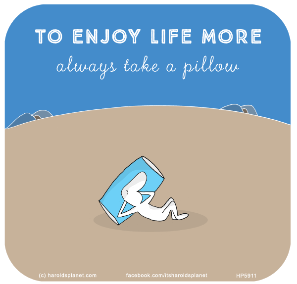 Harold's Planet: To enjoy life more, always take a pillow