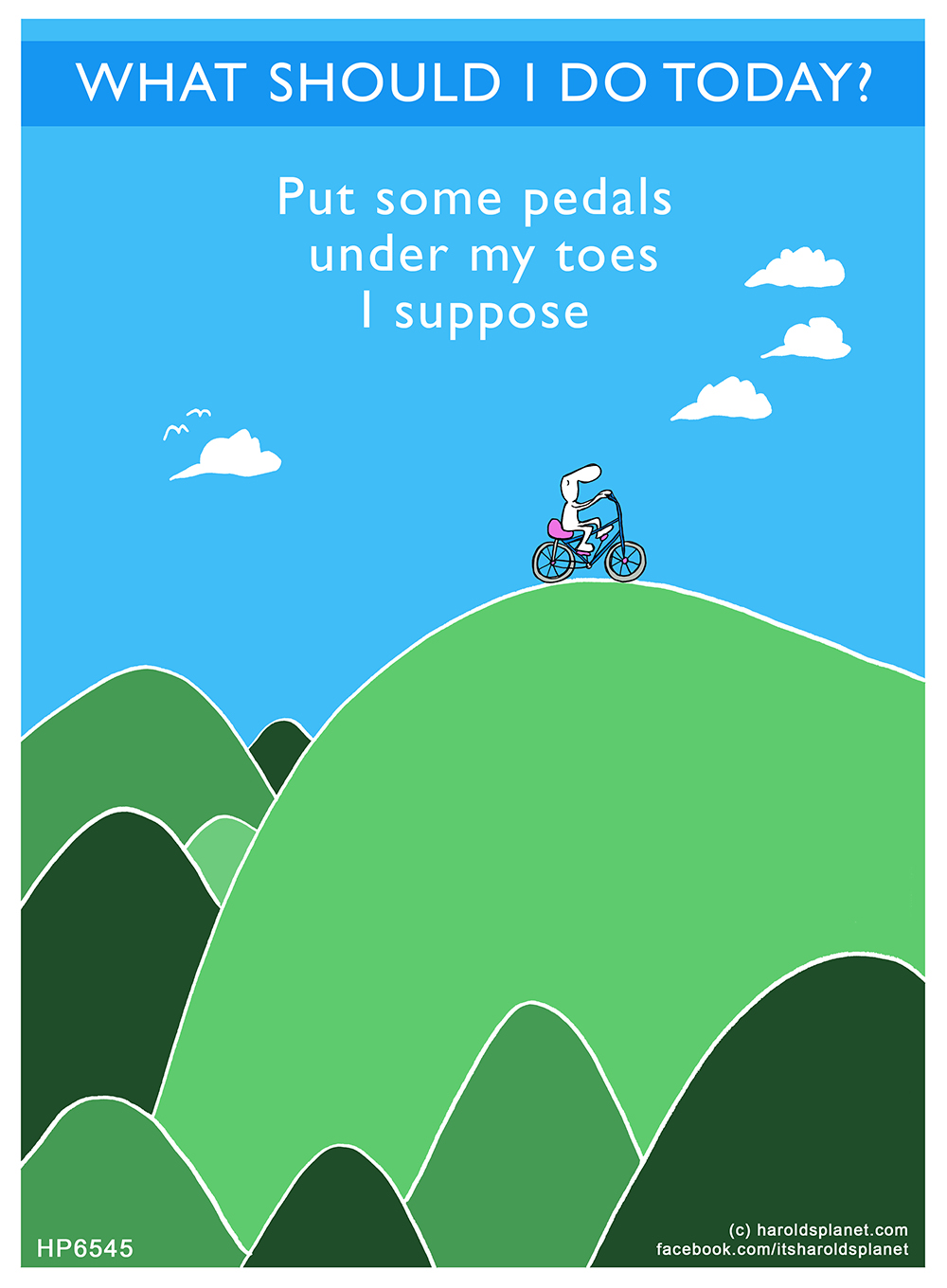 Harold's Planet: WHAT SHOULD I DO TODAY? Put some pedals under my toes, I suppose

