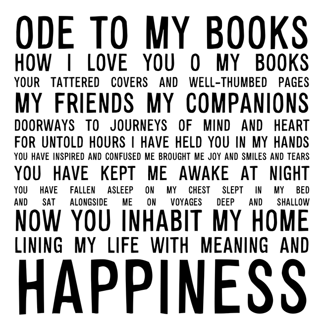 Manifesto: ODE TO MY BOOKS