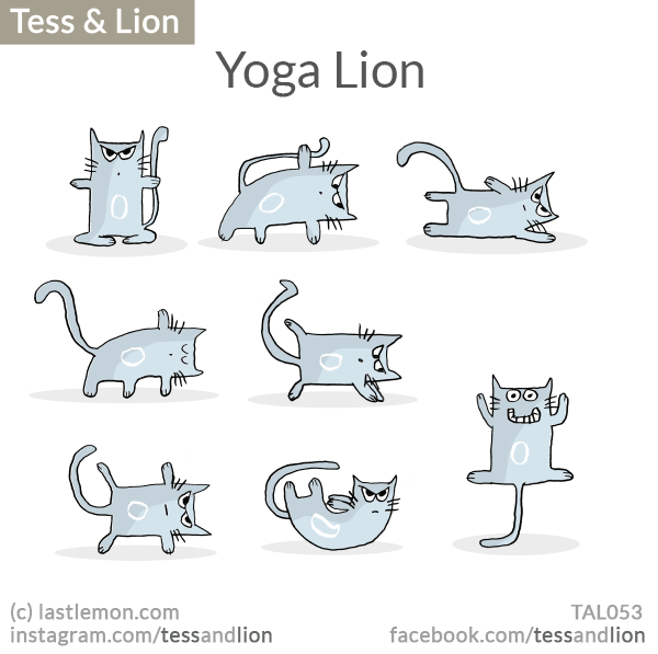 Tess and Lion: Yoga Lion