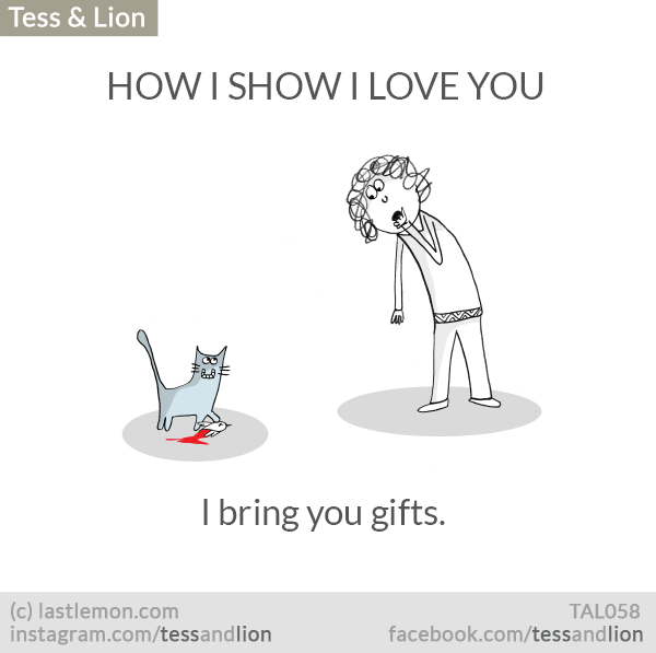 Tess and Lion: HOW I SHOW I LOVE YOU: I bring you gifts.
