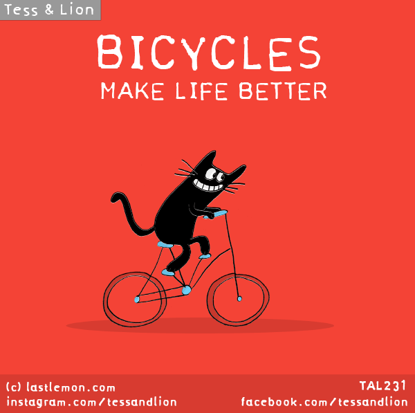 Tess and Lion: Bicycles make life better