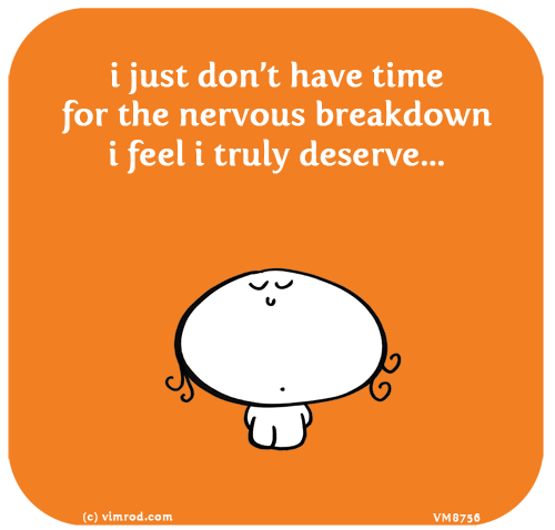 Vimrod: i just don’t have time for the nervous breakdown i feel i truly deserve...