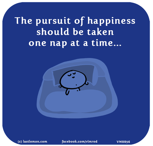 Vimrod: The pursuit of happiness should be taken one nap at a time...