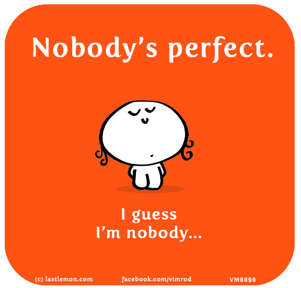 Vimrod: Nobody’s perfect. I guess I’m nobody...